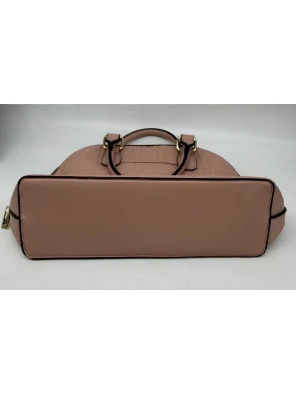 London Fog Salmon Dome Satchel Crossbody Handbag Embossed Architecture Print
